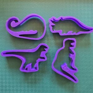Vintage Jell-O Plastic Dinosaurs Jigglers Cutters Set of 4